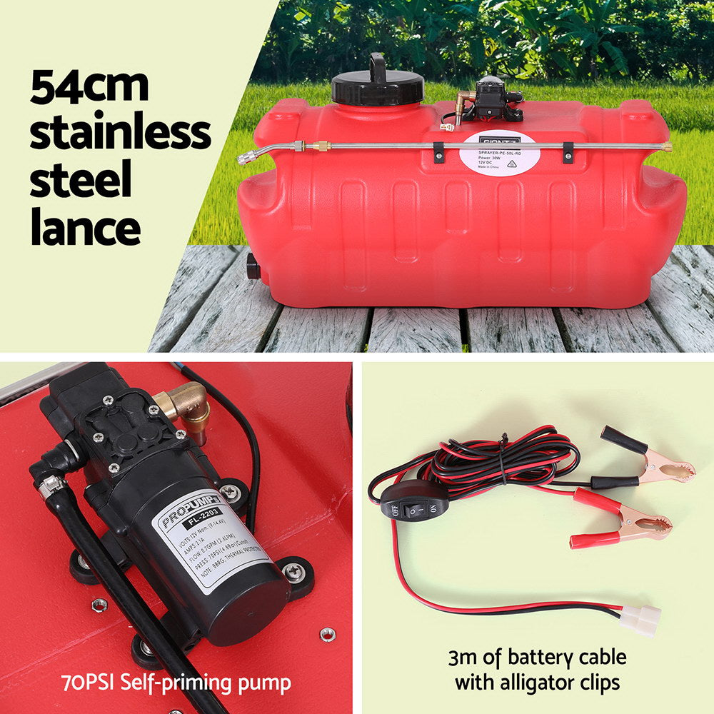 Giantz 50L Weed Sprayer Boom Pump Spot Spray Awezingly