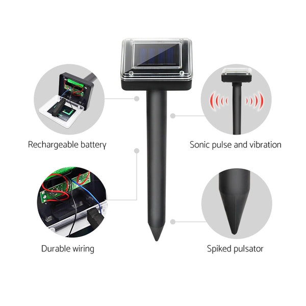 Gardeon Snake Repeller 20X Ultrasonic Solar Powered Gardeon