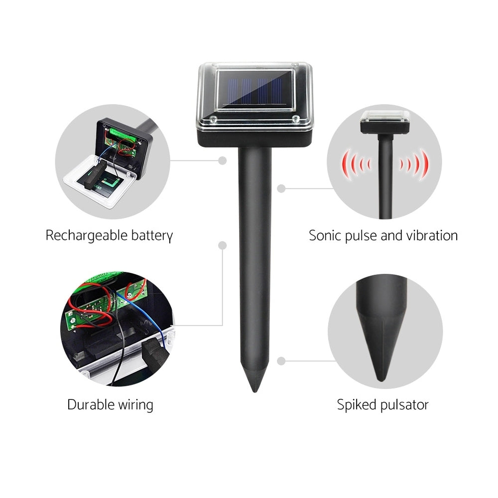 Gardeon Solar Snake Repeller 8X Multi Pulse Ultrasonic Powered Pest Repellent Gardeon