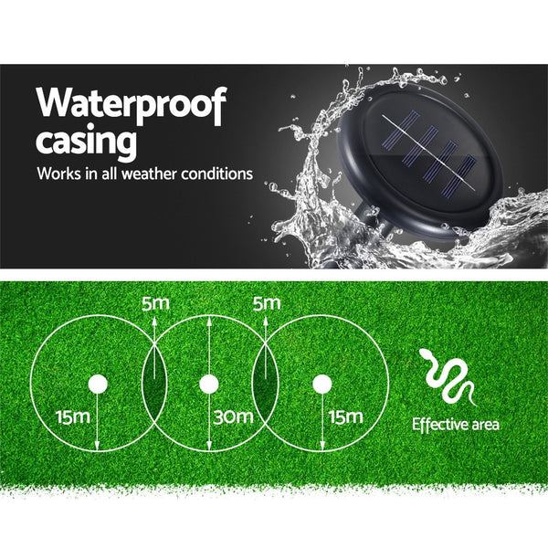 Gardeon Snake Repeller 12X Ultrasonic Solar Powered Gardeon