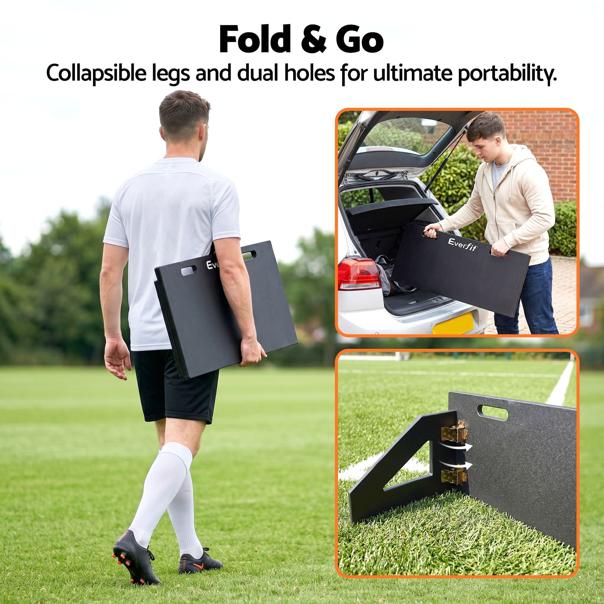 Everfit Soccer Rebounder Board 80cm x 30cm Football Rebound Wall with 2 Angles Everfit