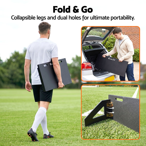Everfit Soccer Rebounder Board 80cm x 30cm Football Rebound Wall with 2 Angles Everfit