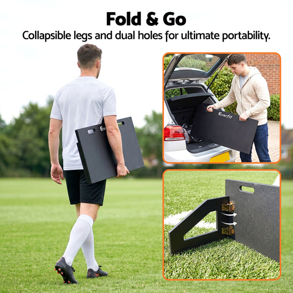 Everfit Soccer Rebounder Board 100x40cm Football Rebound Wall with 2 Angles Everfit
