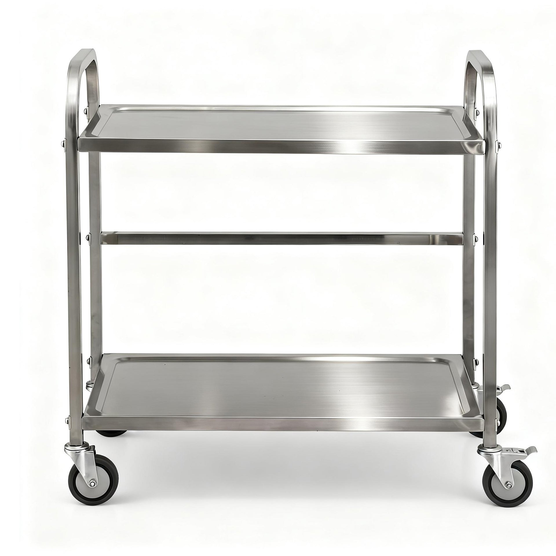 Cefito 2-Tier Stainless Steel Kitchen Trolley with Wheels 84x56x98cm Awezingly