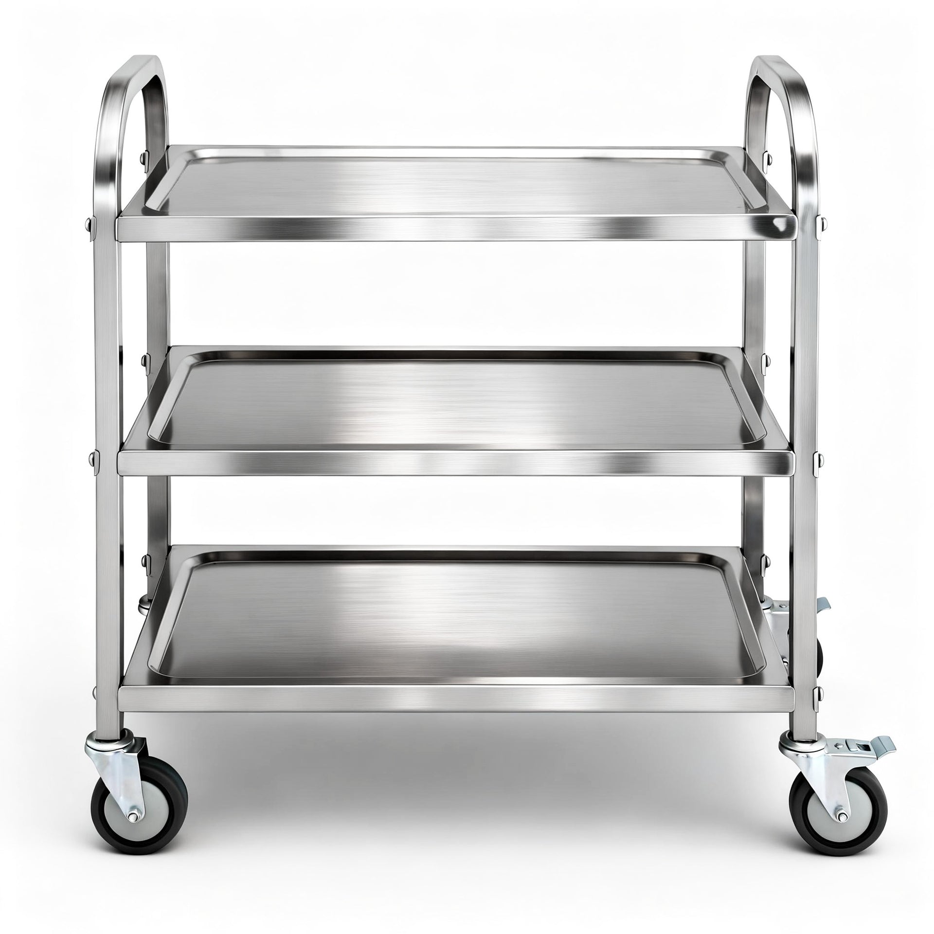 Cefito 3-Tier Stainless Steel Kitchen Trolley with Wheels 89X50X83cm Awezingly