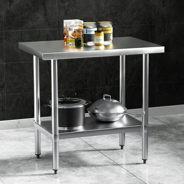 Cefito Stainless Steel Kitchen Benches Work Bench 910x610mm 430 Cefito