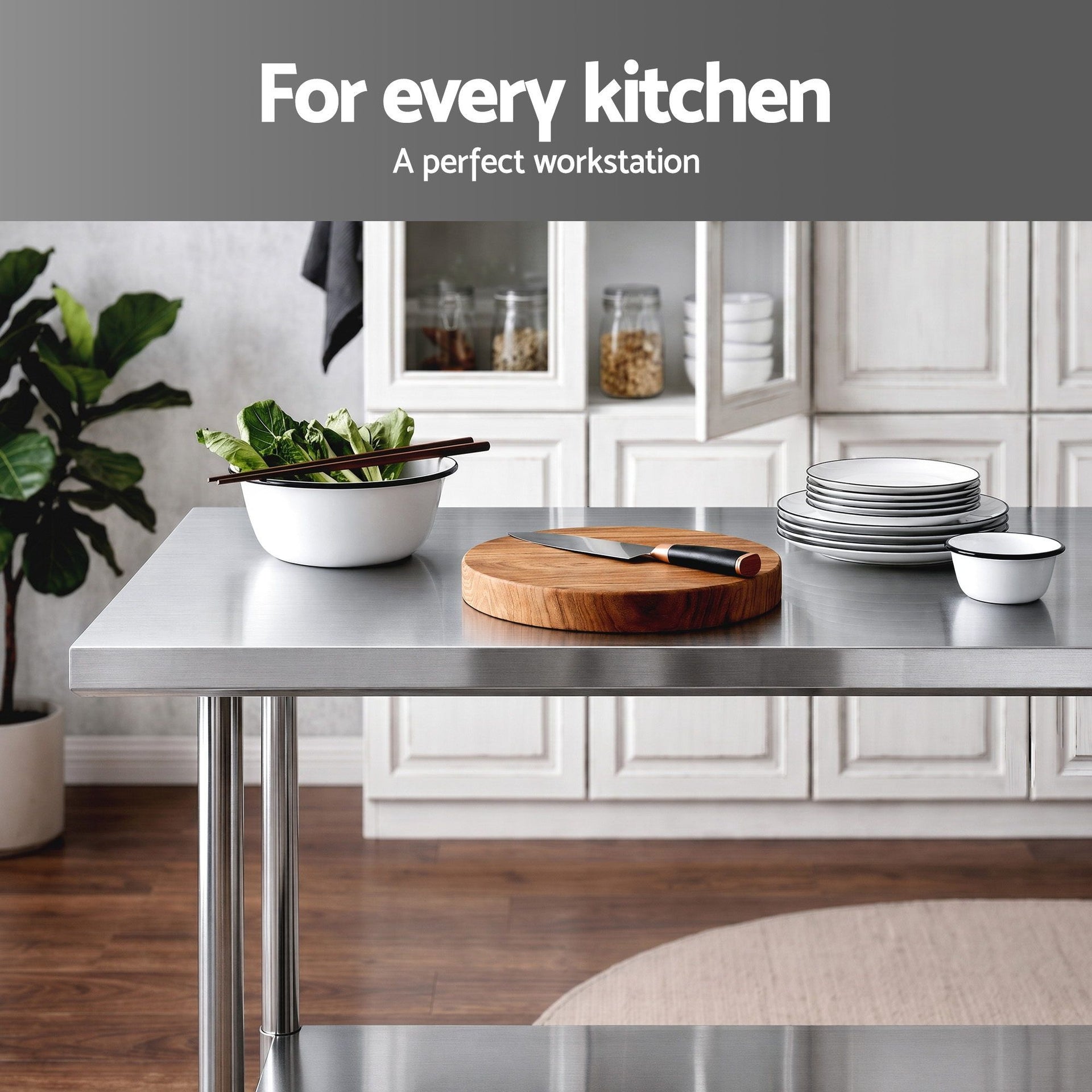 Cefito 914x762mm Stainless Steel Kitchen Bench 430 Cefito