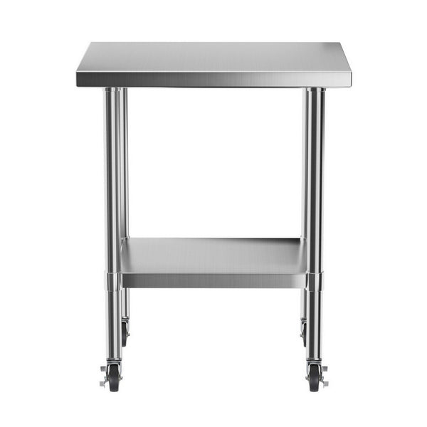 Cefito Stainless Steel Kitchen Bench w/ Splashback 760x610MM 430 Awezingly