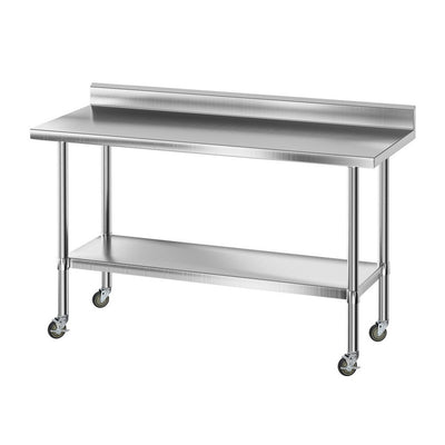 Cefito Stainless Steel Kitchen Bench w/ Splashback 1500x600MM 430