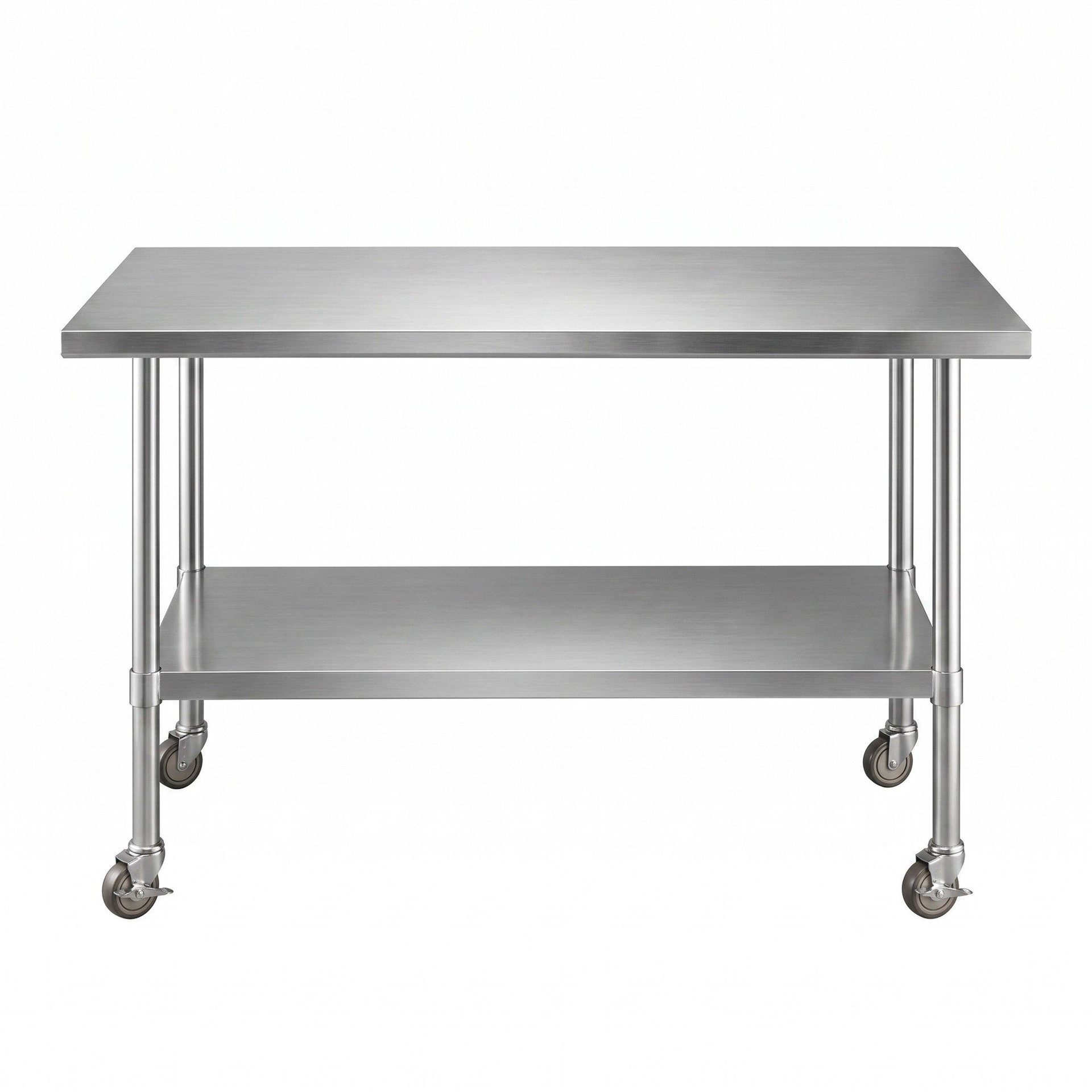 Cefito 1524x762mm Stainless Steel Kitchen Bench w/ Splashback Work Table Prep Bench Commercial 430 Cefito