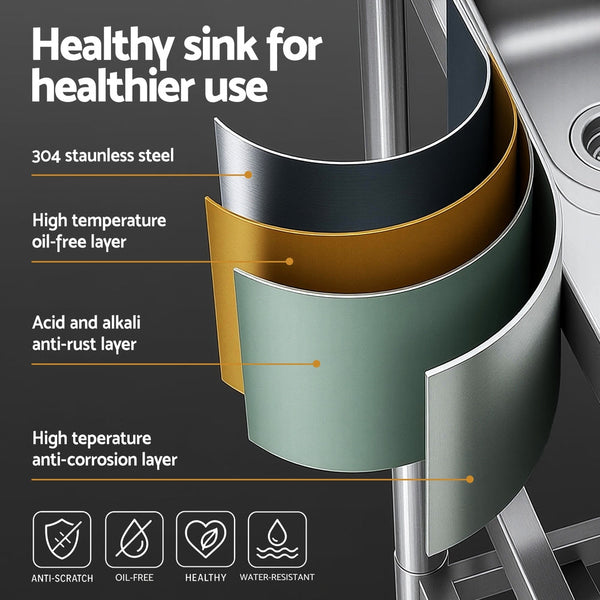 Cefito Stainless Steel Kitchen Bench Work Table with Sink Splashback 120cm Awezingly