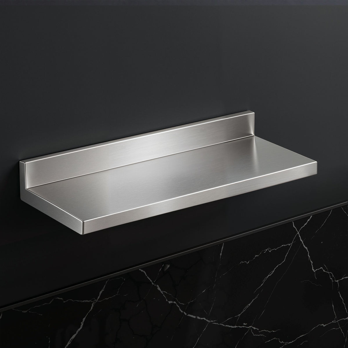 Cefito 610 x 220mm 430 Stainless Steel L-Shaped Kitchen Wall Shelf Awezingly