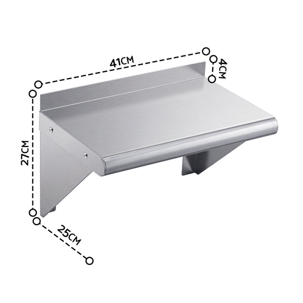 Cefito 410 x 250mm 430 Stainless Steel Compact Kitchen Wall Shelf Awezingly