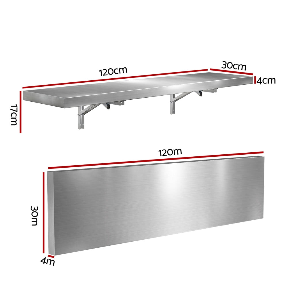 Cefito Commercial Stainless Steel Wall Shelf Kitchen Storage Rack 1200x300mm Awezingly