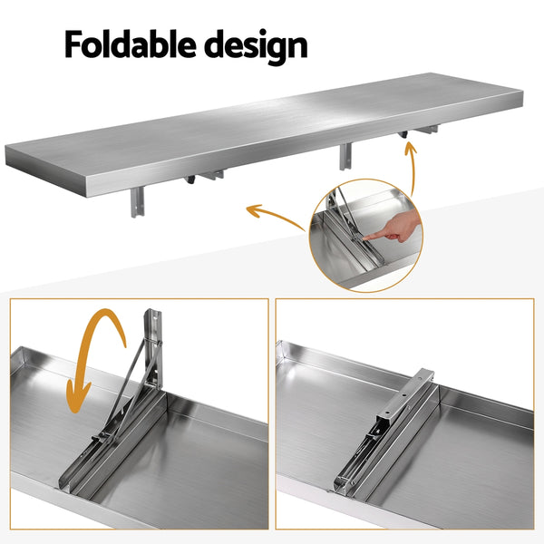 Cefito Commercial Stainless Steel Wall Shelf Kitchen Storage Rack 1200x300mm Awezingly