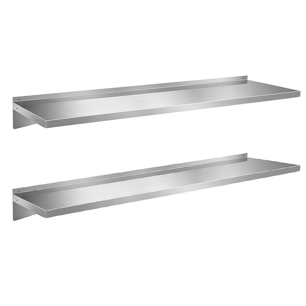 Cefito 2PCS 1200mm Stainless Steel Kitchen Wall Shelf Mounted Rack Awezingly