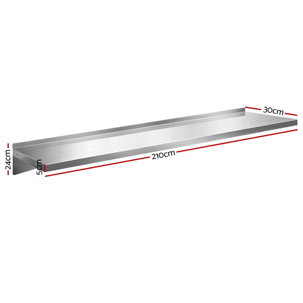 Cefito 2PCS 1200mm Stainless Steel Kitchen Wall Shelf Mounted Rack Awezingly