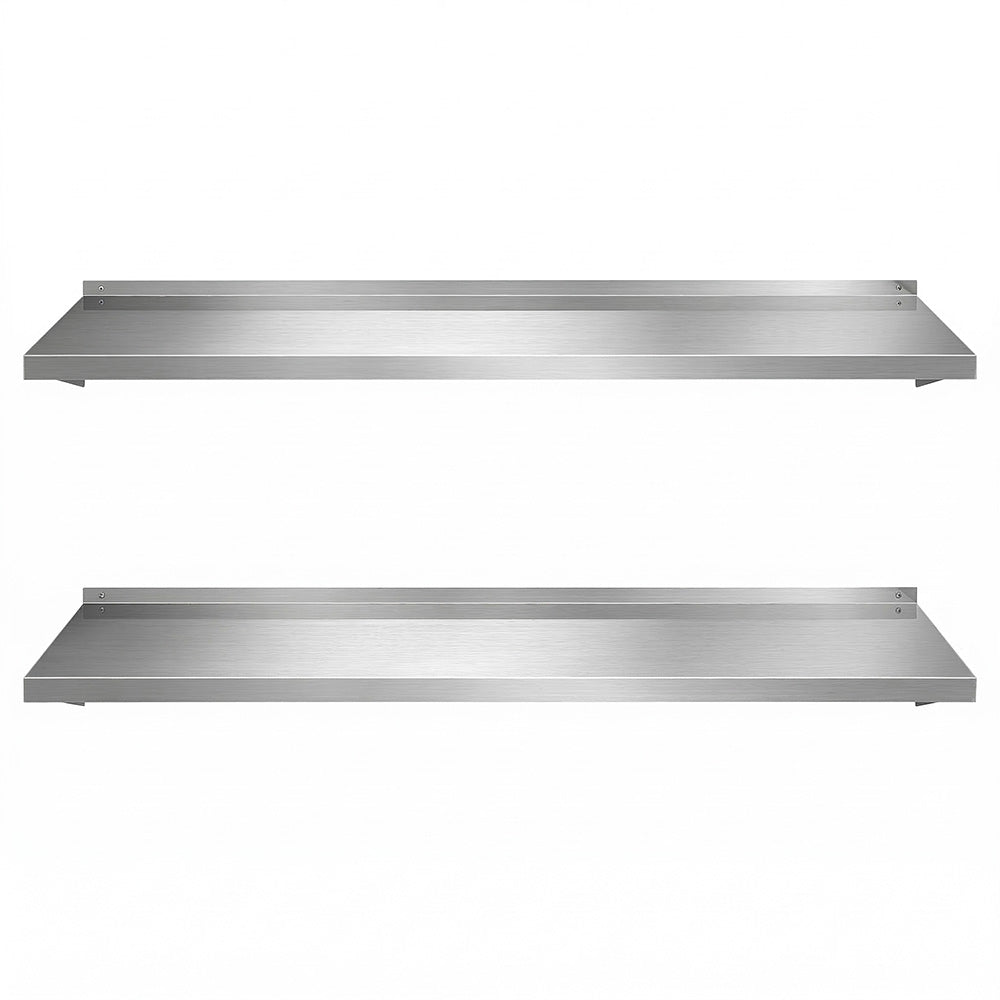 Cefito 2PCS 1200mm Stainless Steel Kitchen Wall Shelf Mounted Rack Awezingly