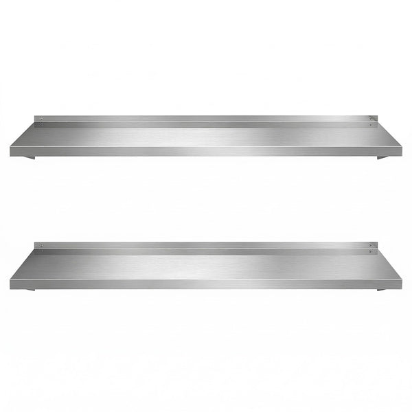 Cefito 2PCS 1200mm Stainless Steel Kitchen Wall Shelf Mounted Rack Awezingly