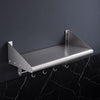 Cefito 610mm 430 Stainless Steel Wall Shelf with Hooks and Side Guards