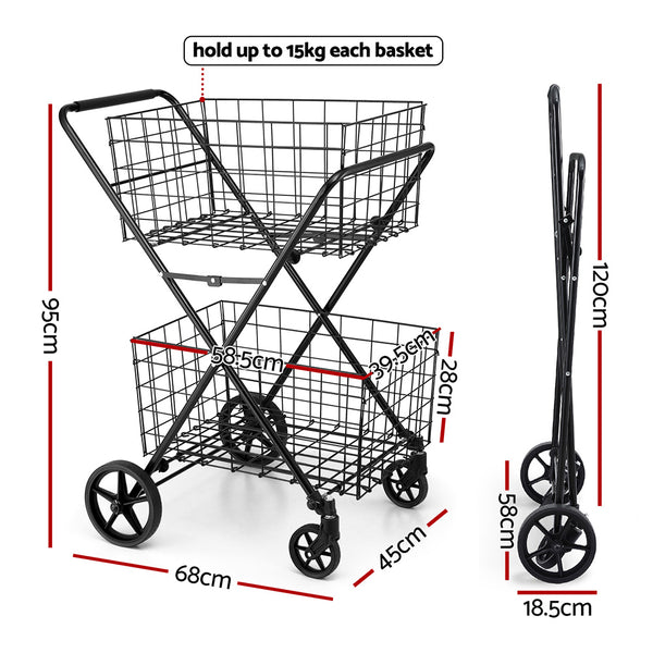 Emajin Foldable Shopping Trolley Cart Awezingly