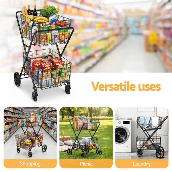 Emajin Foldable Shopping Trolley Cart Awezingly