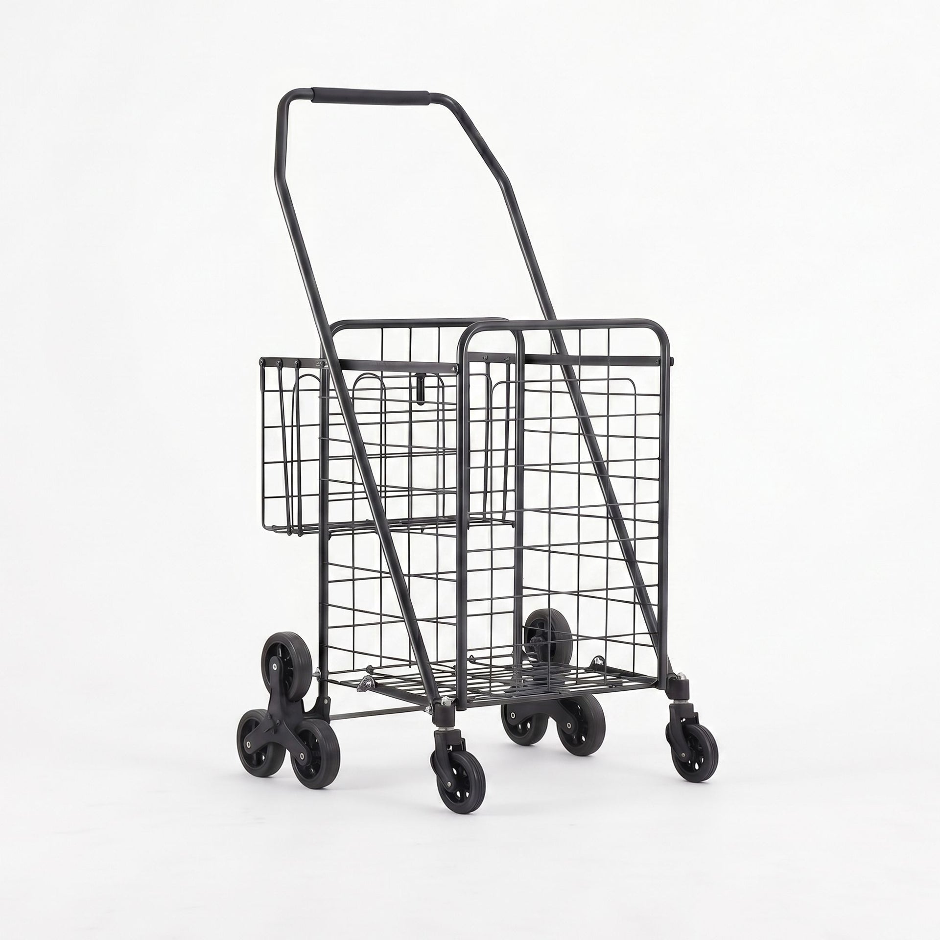Emajin Shopping Trolley Cart Folding Aluminium Utility Cart Black Awezingly