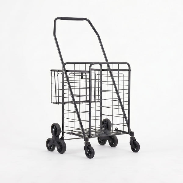 Emajin Shopping Trolley Cart Folding Aluminium Utility Cart Black Awezingly