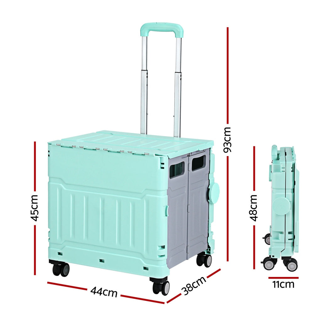 Emajin Shopping Trolley Cart 75L Foldable Green Emajin