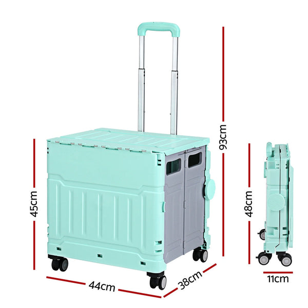 Emajin Shopping Trolley Cart 75L Foldable Green Emajin