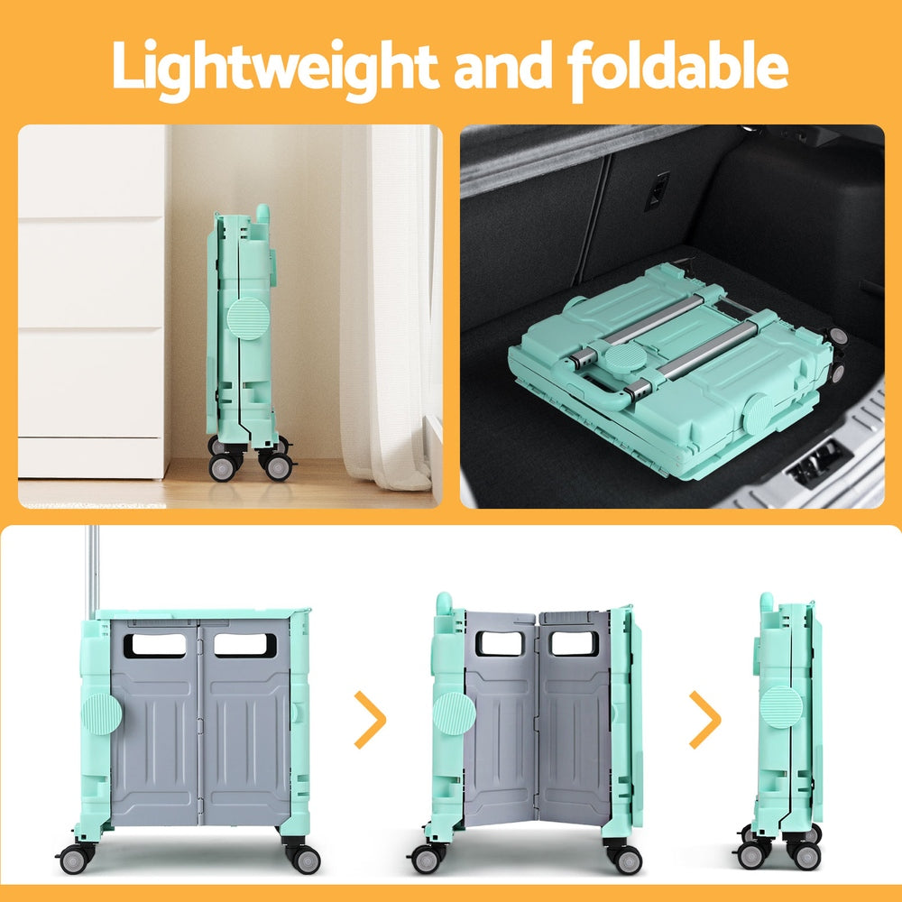 Emajin Shopping Trolley Cart 75L Foldable Green Emajin
