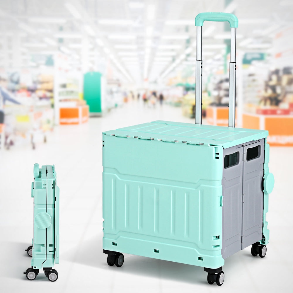 Emajin Shopping Trolley Cart 75L Foldable Green Emajin