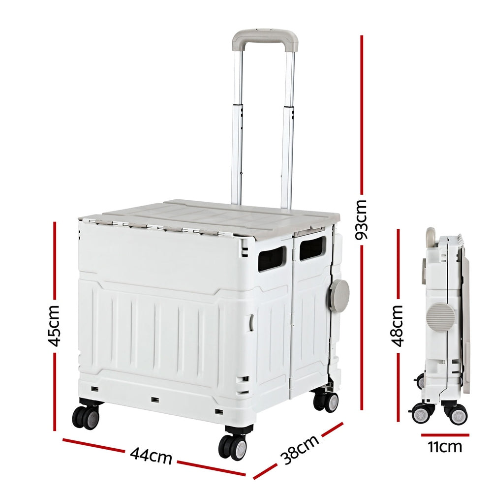 Emajin Shopping Trolley Cart 75L Foldable White Emajin