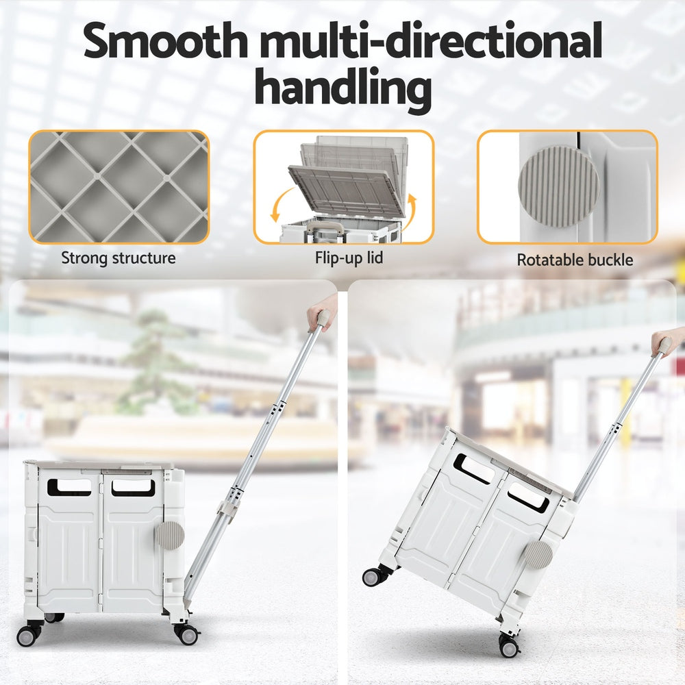 Emajin Shopping Trolley Cart 75L Foldable White Emajin