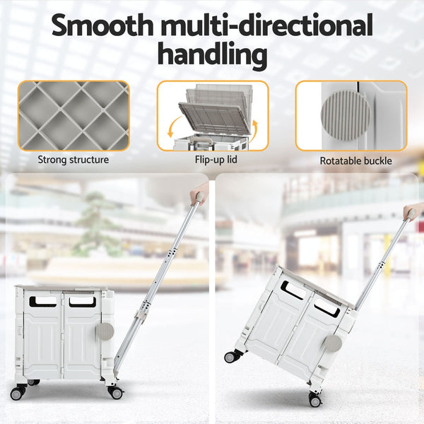 Emajin Shopping Trolley Cart 75L Foldable White Emajin