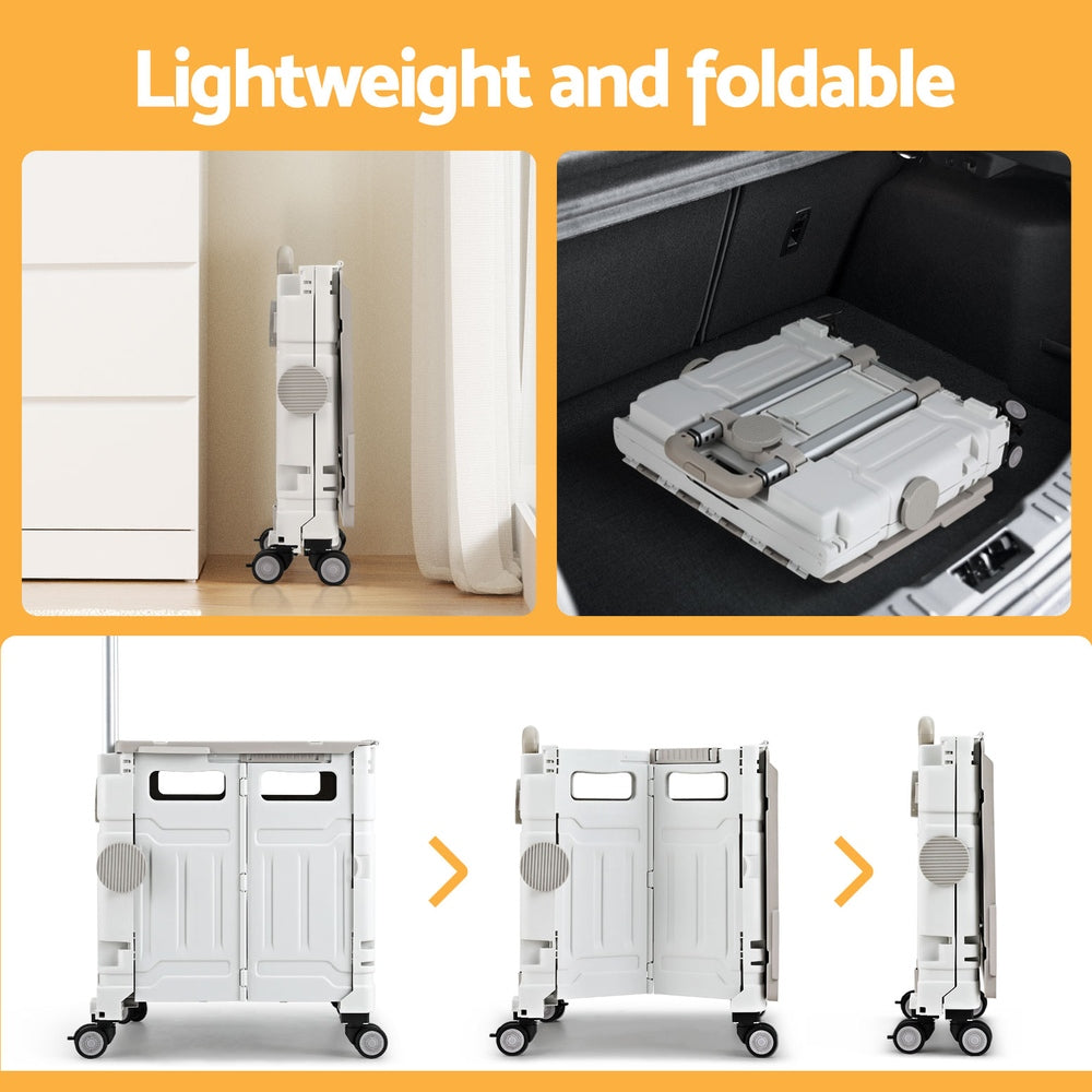 Emajin Shopping Trolley Cart 75L Foldable White Emajin