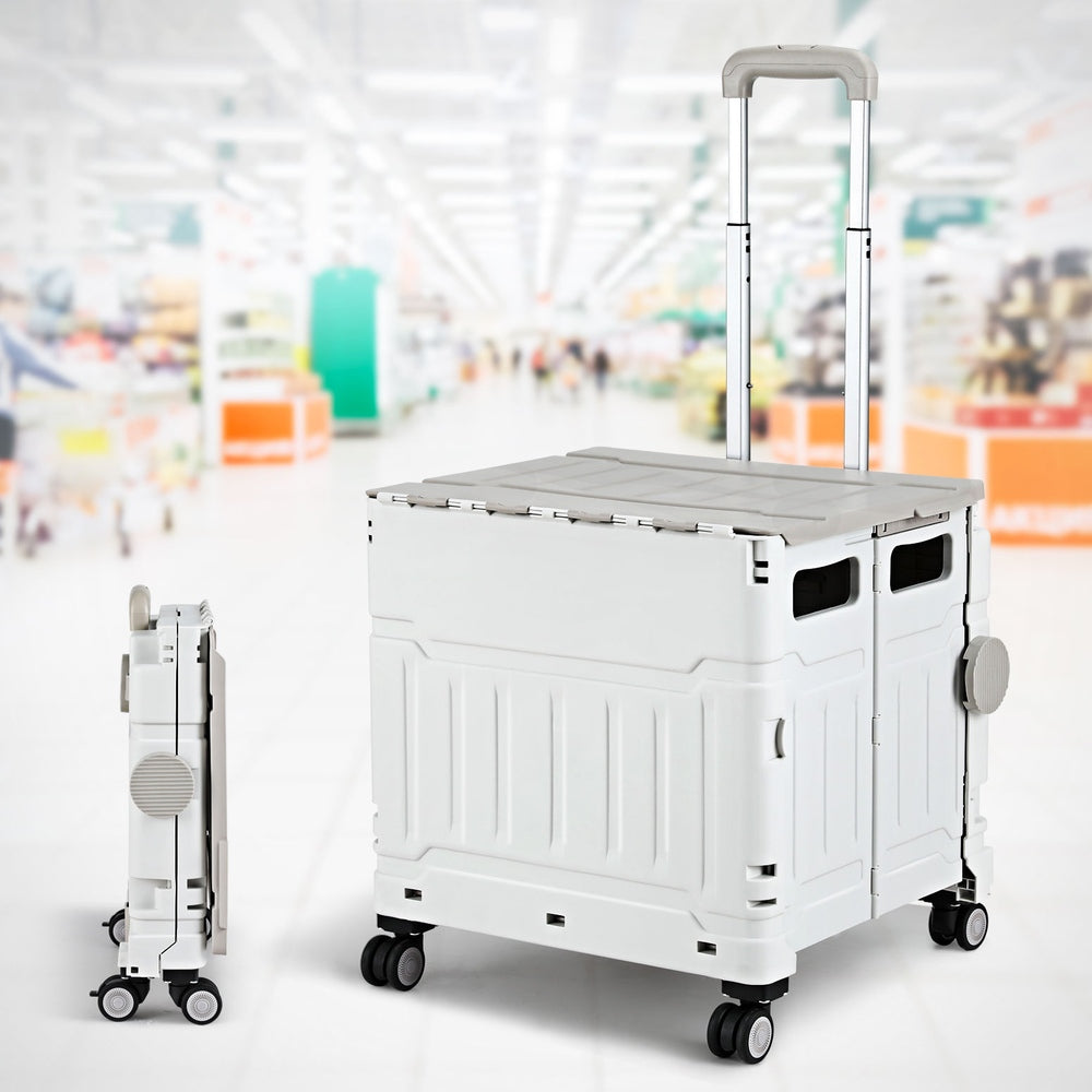 Emajin Shopping Trolley Cart 75L Foldable White Emajin