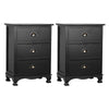 Artiss 2x Bedside Table 3 Drawers Vintage - THYME Black