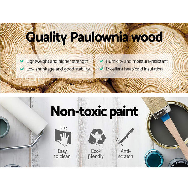 Artiss 2x Bedside Table 3 Drawers Vintage - THYME Blue Artiss