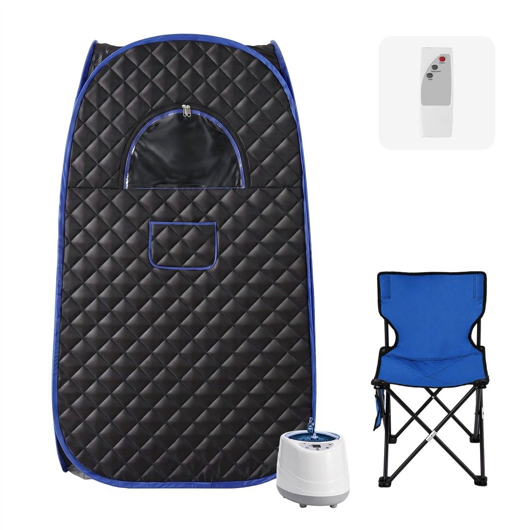Devanti Portable Steam Sauna Tent 1-Min PoP Up 1000W 2L Steamer Home SPA Timer Awezingly