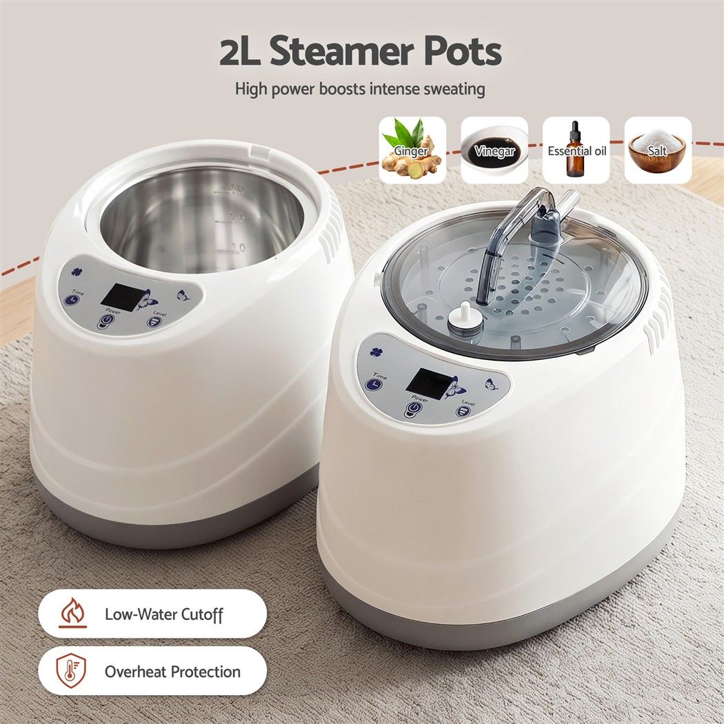 Devanti Portable Steam Sauna Tent 1-Min PoP Up 1000W 2L Steamer Home SPA Timer Awezingly