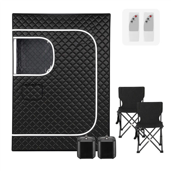 Devanti Portable Steam Sauna Tent 2 Person 1000W 3L Steamer Home SPA 60Min Timer Awezingly