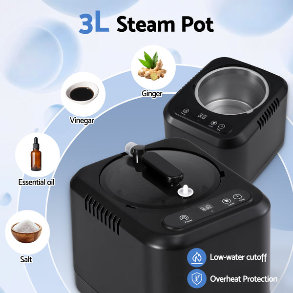 Devanti Portable Steam Sauna Tent 1000W 3L Steamer Pot Full Body Home SPA Timer Awezingly