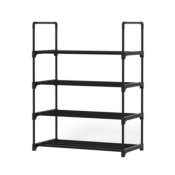 Artiss Shoe Rack Stackable Shelves 4 Tiers 55cm Shoes Storage Stand Black Artiss