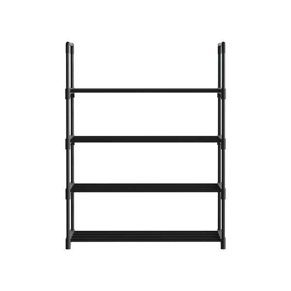 Artiss Shoe Rack Stackable Shelves 4 Tiers 55cm Shoes Storage Stand Black Artiss
