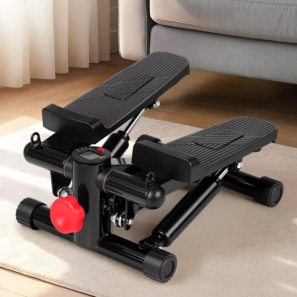 Everfit Mini Stepper with Resistance Rope Aerobic for Exercise Compact Home Workout Black Awezingly