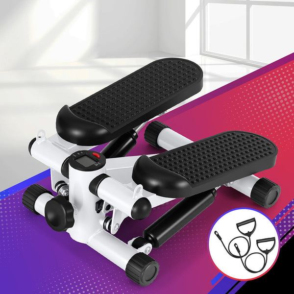 Everfit Mini Stepper with Resistance Rope Aerobic for Exercise Compact Home Workout White Awezingly