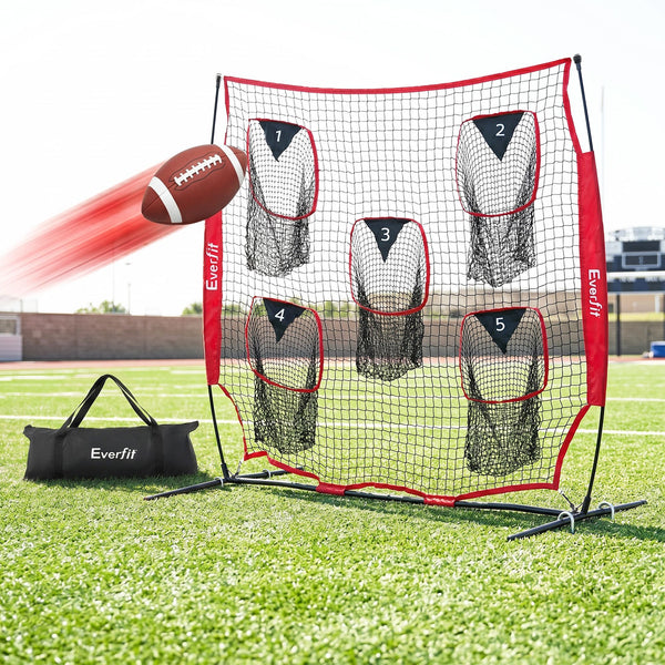 Everfit 1.8m Football Training Net 5 Target Portable Soccer Goal Nets Rebounder Everfit