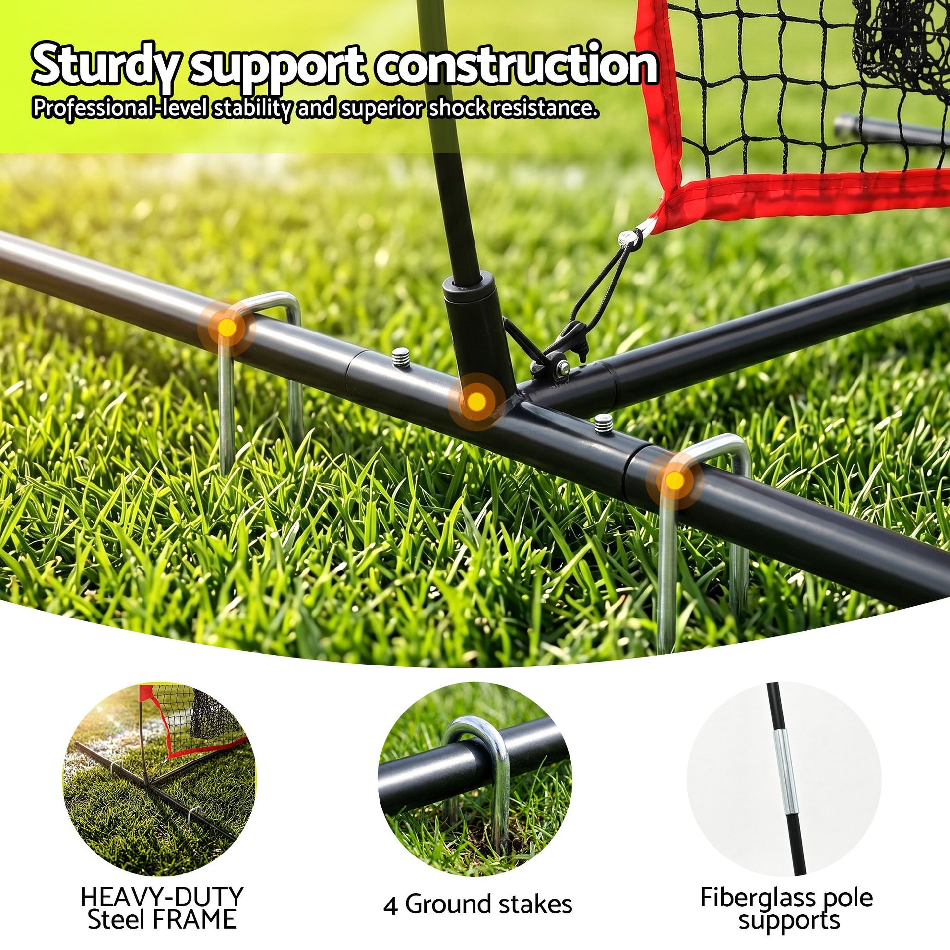Everfit 1.8m Football Training Net 5 Target Portable Soccer Goal Nets Rebounder Everfit