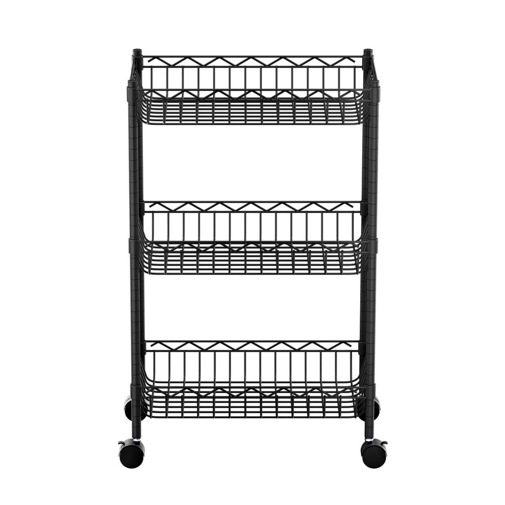 Artiss 3-Tier Shelving Unit Adjustable Garage Storage Kitchen Rack With Wheels Awezingly